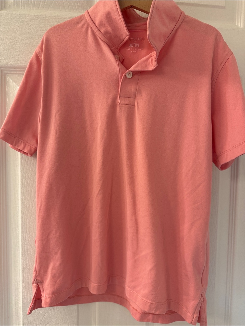 Crewcuts Coral Short Sleeve Polo in Pink